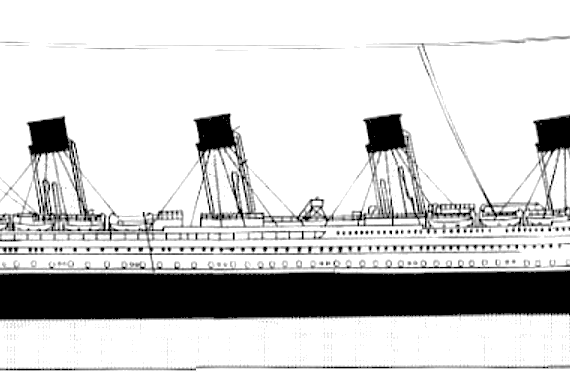 Корабль RMS Titanic [Ocean Liner] (1912) - чертежи, габариты, рисунки